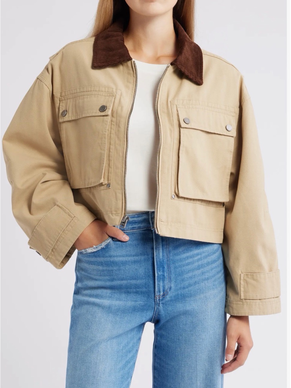 Nwt Lucky Brand Women’s Boxy Cargo Jacket